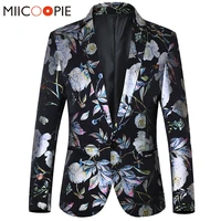 2020 new style slim fit men suit for wedding mens floral blazer jacket navy black white printed homens blazers prom wear 5xl 6xl