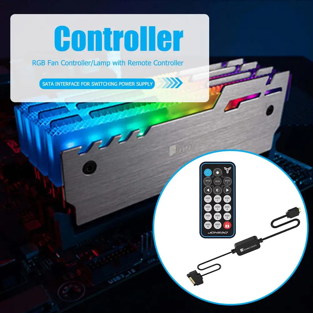 JONSBO 5V 3Pin AURA RGB Управление SATA Питание памяти светильник полосы удаленного 1X