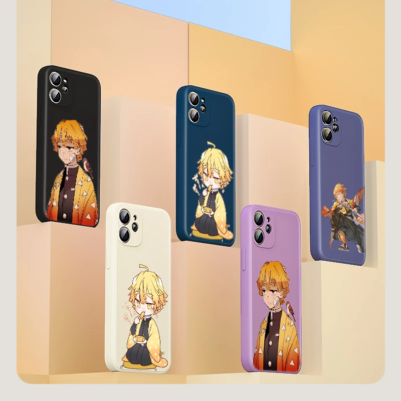 

Anime Kisatsutai Zenitsu for Apple iPhone 13 12 Pro Max Mini 11 Pro XS Max X XR 6S 6 7 8 Plus Liquid Silicone Soft Phone Case