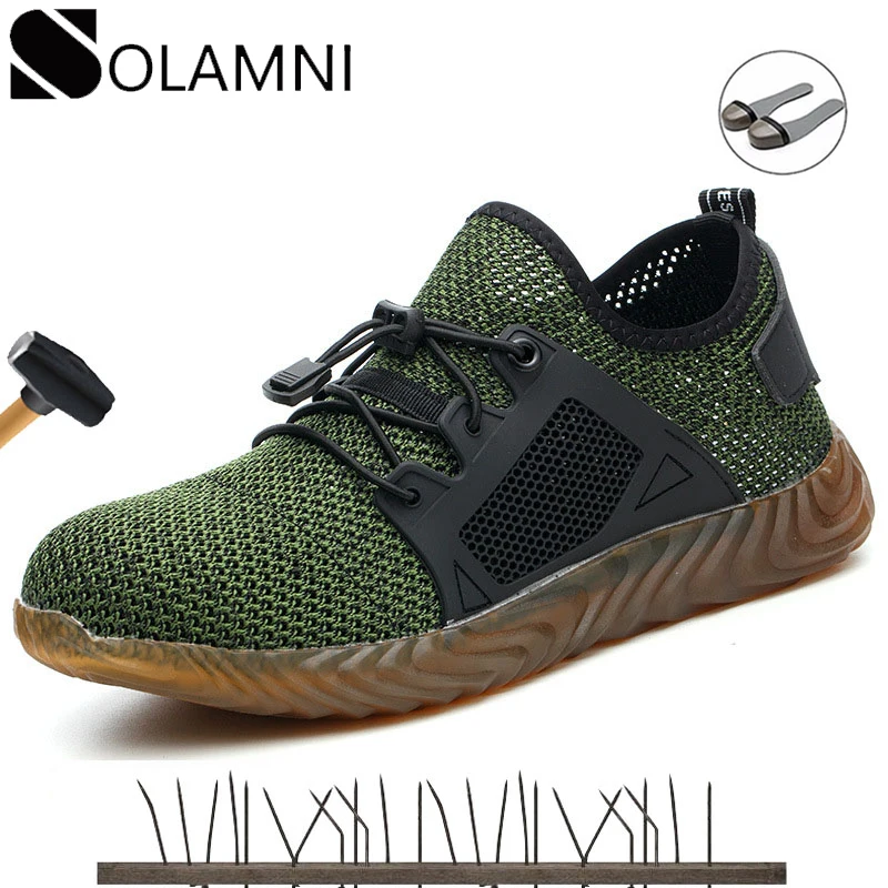 Мужские Нескользящие кроссовки со стальным носком большие размеры|Защитная