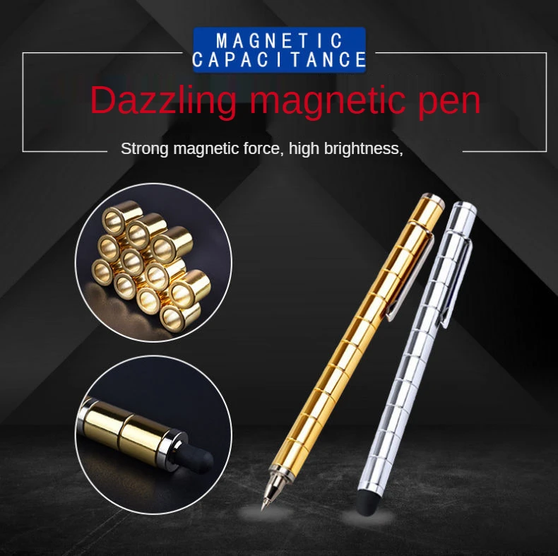 

Magnetic Ballpoint Pen Magnet Fridge Metal Magnetic Spinner Ball Magic DIY Capacitance Ball Pen Tri-Spinner Cube Tool Toy