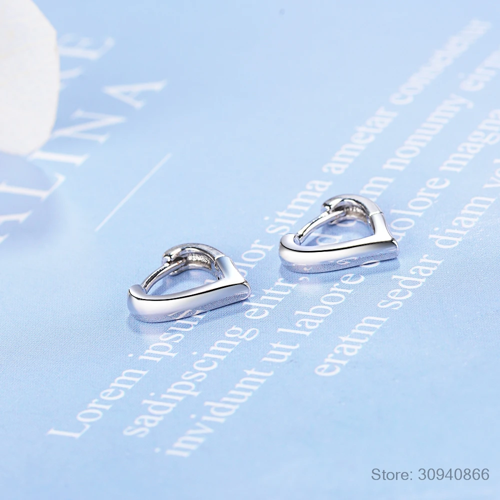 925 Sterling Silver Heart Hoop Earring Golden Bridesmaid Ear Buckle Wholesale Price | Украшения и аксессуары