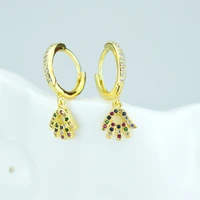 hand earrings fashion gold microcubic zirconia ladies drop earrings jewelry party gifts costume jewelry