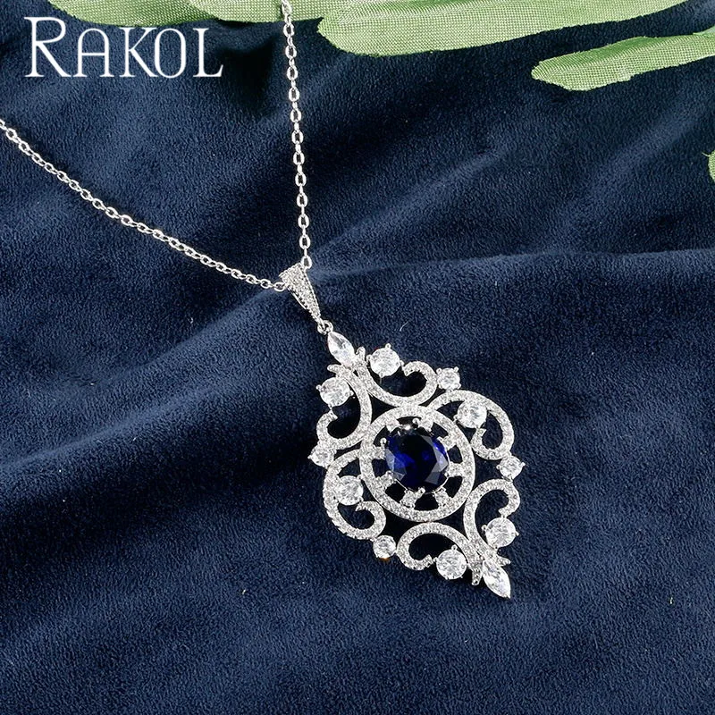 RAKOL Новое модное большое красивое ожерелье с цветочным узором в форме зеленого