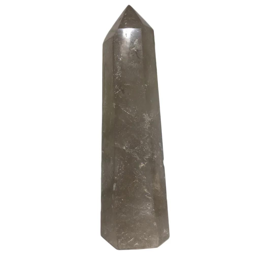 

Natural Clear And Smoky Crystal Point Tower Feng Shui Healing Quartz Stone Rod Column Obelisk Reiki Master Wand Home Decoration