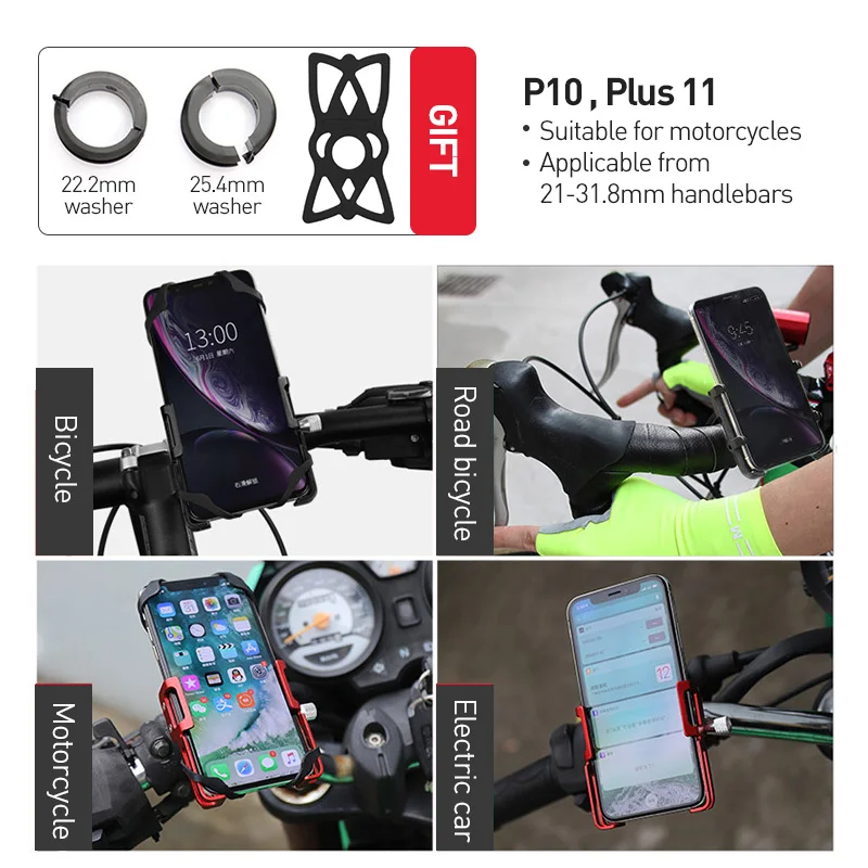 

GUB G81 G-81 Aluminum Bicycle Phone Holder For 3.5-6.2 inch Smartphone Adjustable Support GPS Bike Phone Stand Mount Bracket