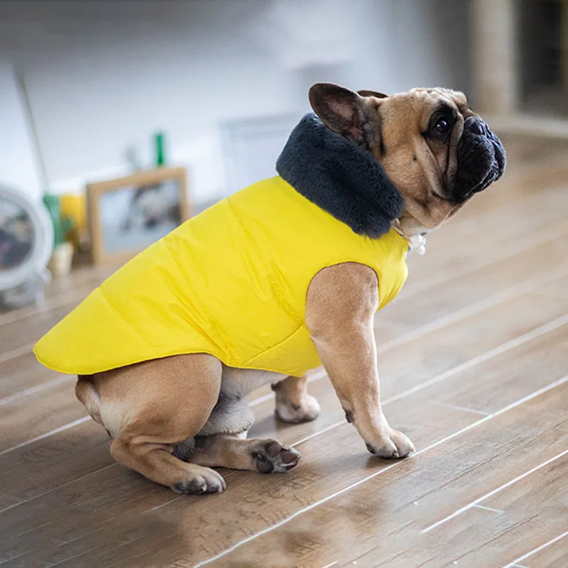 Ветрозащитная одежда для собак теплая зимняя домашних животных меховой ошейник