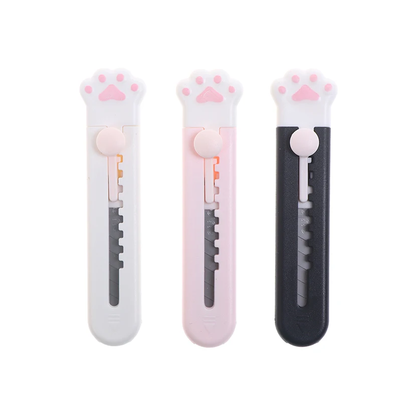 

1Pc Leuke Kat Klauw Mini Draagbare Mes Hand Gemaakt Papier Mes Briefpapier 3color hotsale