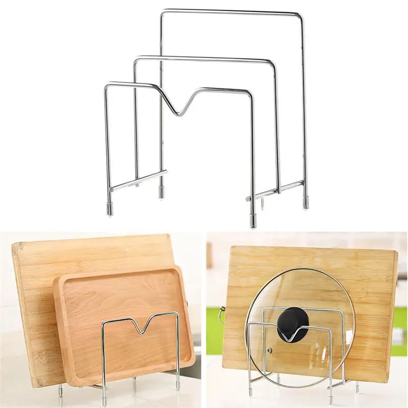 

3 Layers Cutting Board Holder Rack Multifunctional Stainless Steel Pot Lid Rack Holder Organizer Cutting Board Rack Pantry Rack