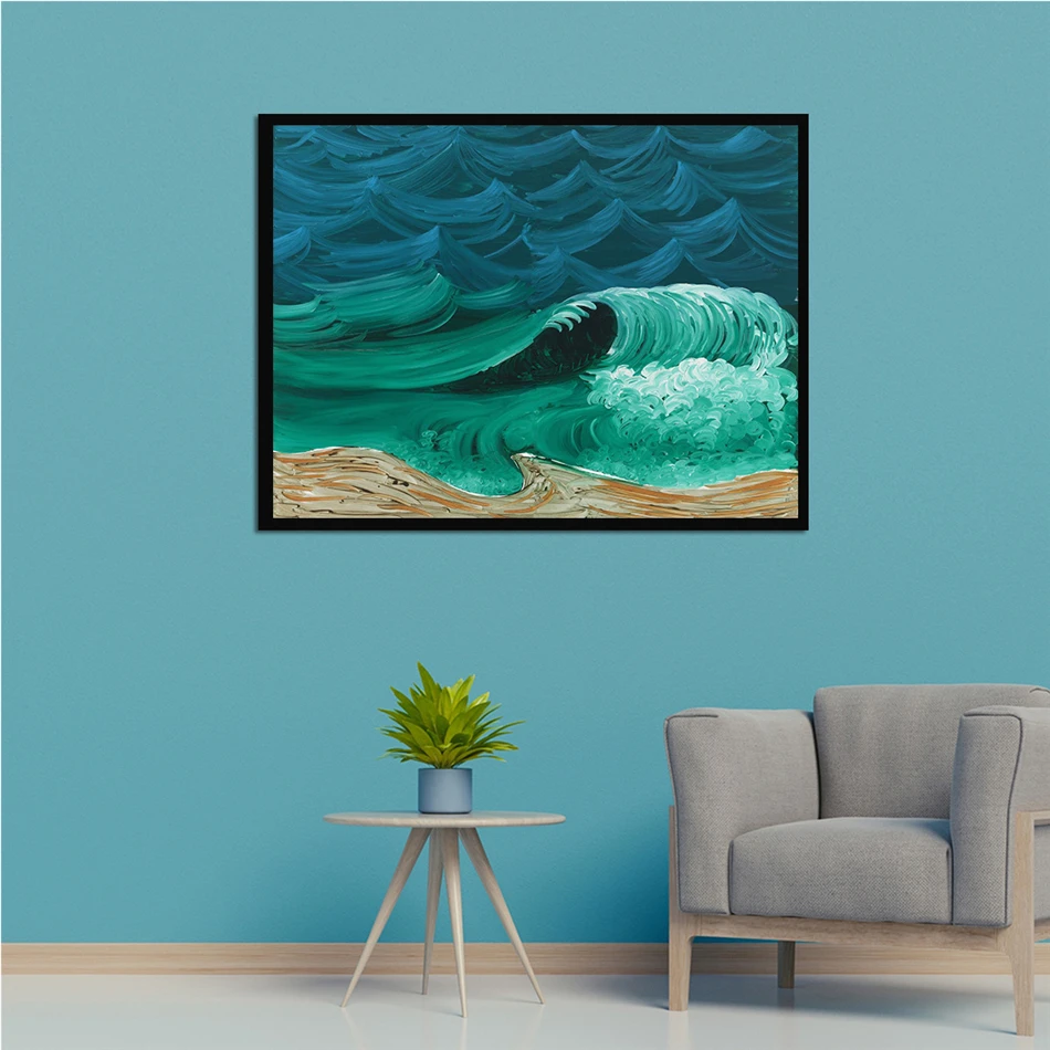 Картина Fuwatacchi волнистая Настенная картина маслом абстрактная и почтовая печать