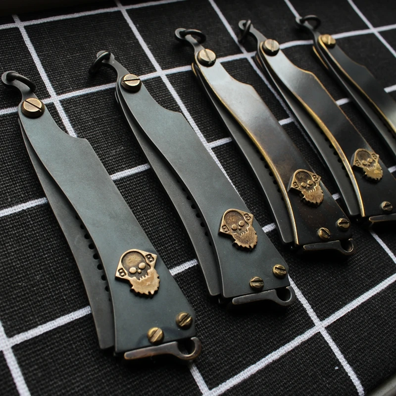 Мужской гребень из меди и нержавеющей стали Портативный ретро локомотив