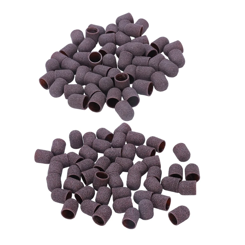 

100Pcs Sanding Bands Block Caps Without Grip 80 120 13X19mm Sanding Cap Manicure Pedicure Electric Nail Drill-02/01