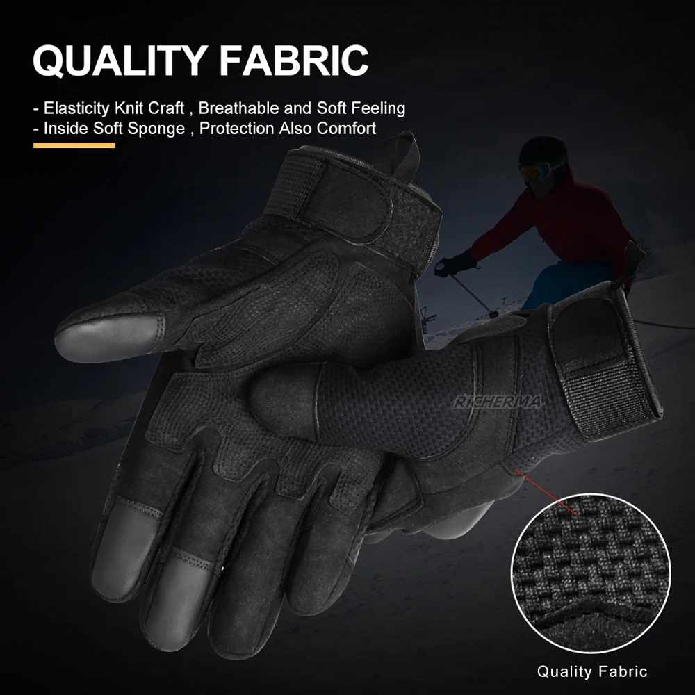 Спортивные мотоциклетные перчатки с твердыми костяшками защитные черные летние