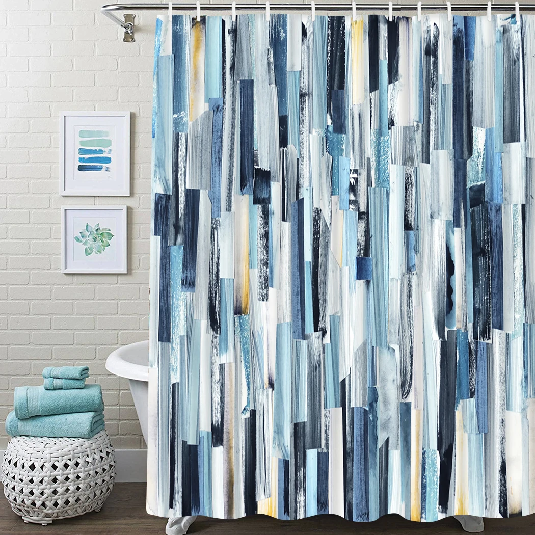 

Boho Shower Curtain Crochet Knitting Granny Shower Curtain Waterproof Fabric for bathroom Decor Shower Curtains Set with Hooks