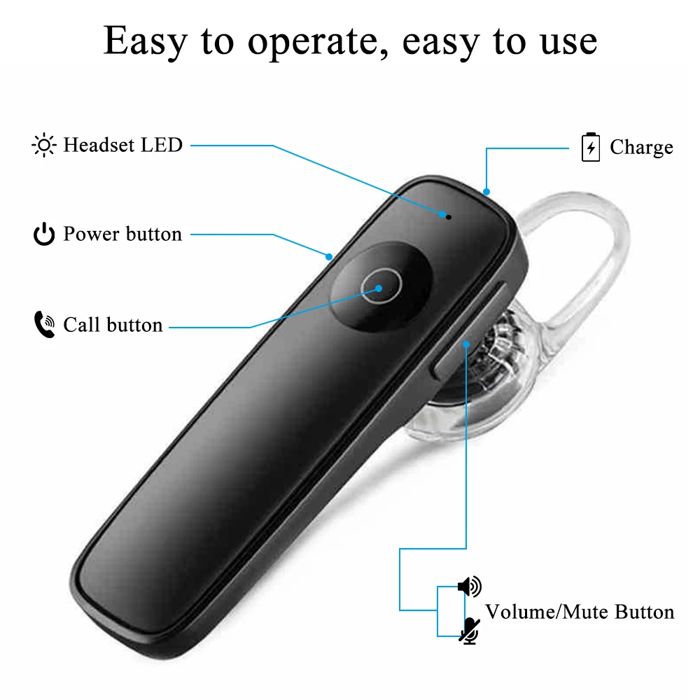 Мини Беспроводная гарнитура снижение шума телефонный звонок Bluetooth 4,1 Стерео технология Hands-Free наушники для спорта или офиса