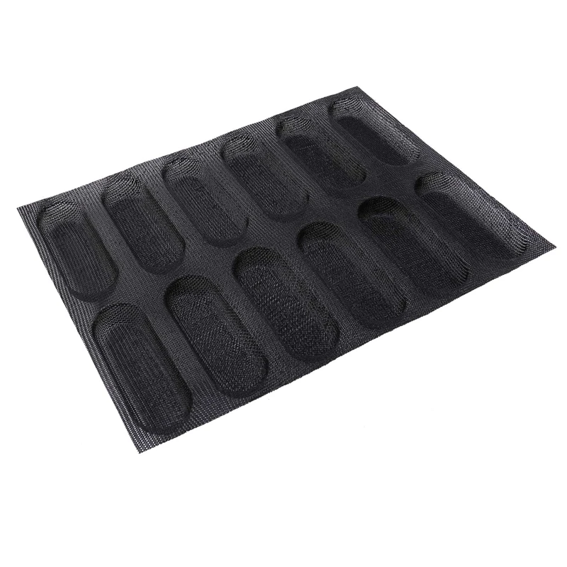 Silicone Baguette Pan-Non-Stick Perforated French Bread Pan Forms Hot Dog Molds Baking Liners Mat Mould |