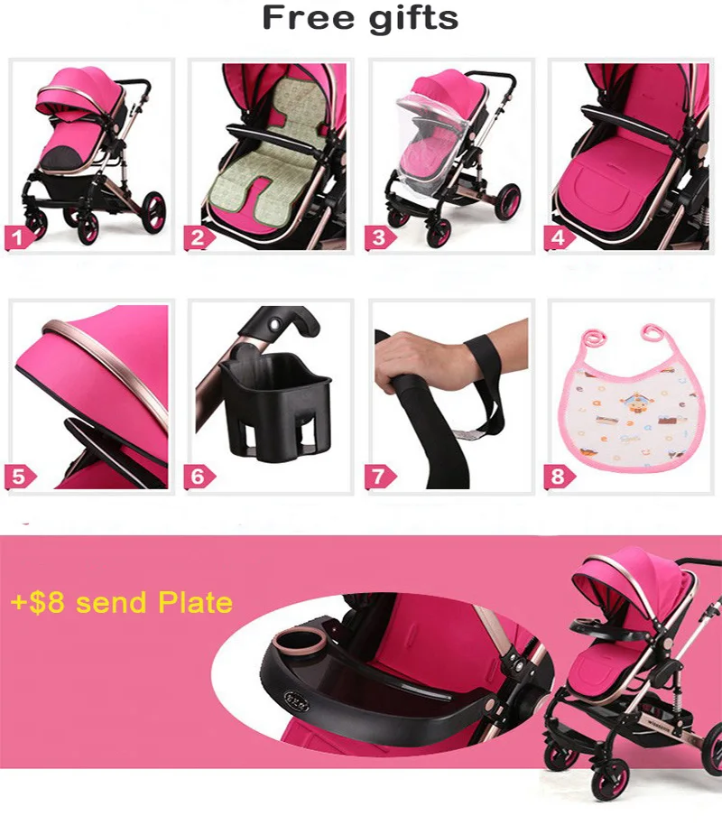 Сертификация коляски, 3 года гарантии, детская коляска 0-3 года, разные цвета, натуральный каучук, четыре колеса