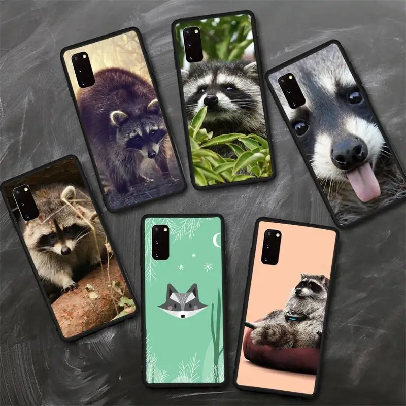 

Personalised Raccoon Bling Cute Phone Case For Samsung S8 S9 S10 E S20 S21 S30 5G Edge plus lite Cover Fundas Coque