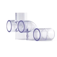 1pcs transparent equal tee straight 90 degree pvc tube joint pipe fitting adapter water connector for garden irrigation