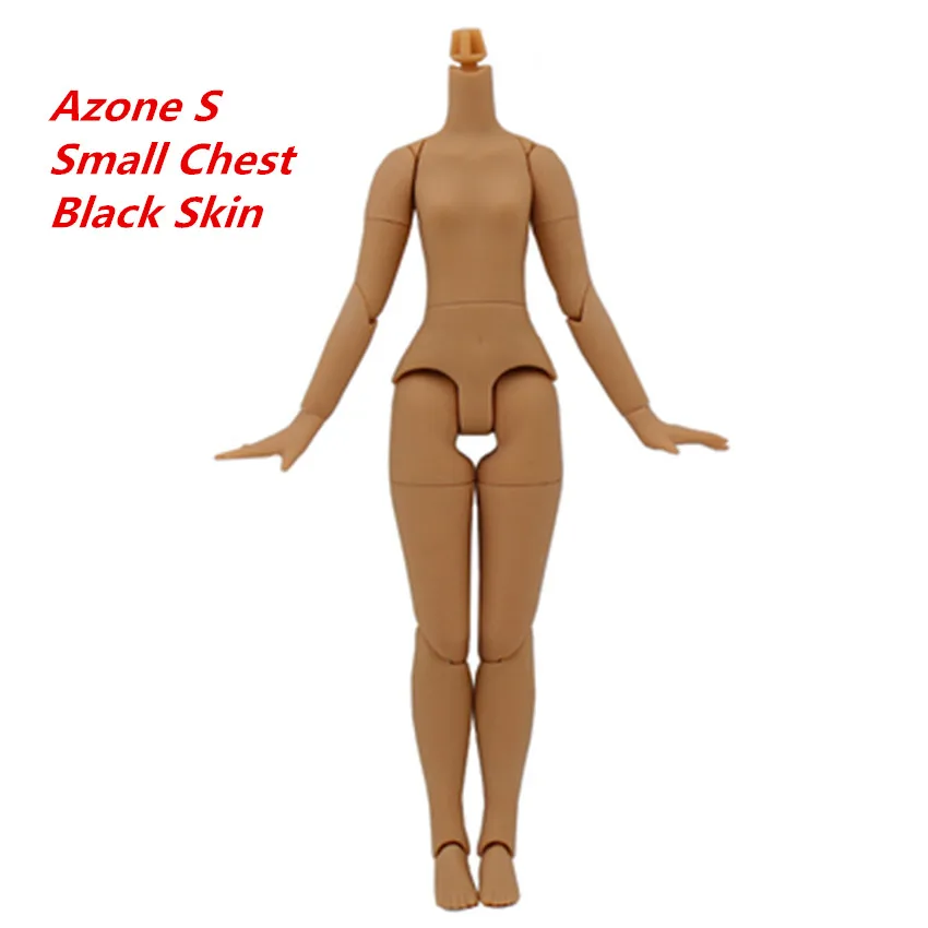 Azone S black Blyth 19 Объединенный Корпус Маленькая грудь и большая грудь Сделай Сам белый натуральный загар черный 5 цветов кожа высокого качества Игрушки для девочек для детей - Цвет: Azone S black
