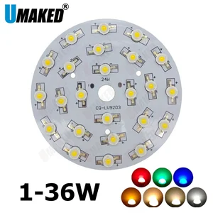 Яркость 1 Вт 3 Вт 5 Вт 7 Вт 9 Вт 12 Вт 15 Вт 18 Вт 30 Вт 36 Вт Светодиодная звезда Высокая мощность с алюминиевой базовой пластиной радиатора, круглая Светодиодная панель