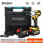 Безщеточный электрический ударный гайковерт 68 в 380 нм, ручная дрель, 12 дюйма, электроинструменты с 2 литий-ионными аккумуляторами 6000 мАч + ящик для инструментов