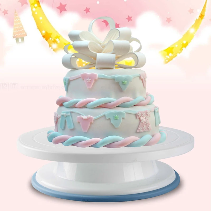 длякухни Пластиковая тарелка для торта вращающаяся противоскользящая круглая