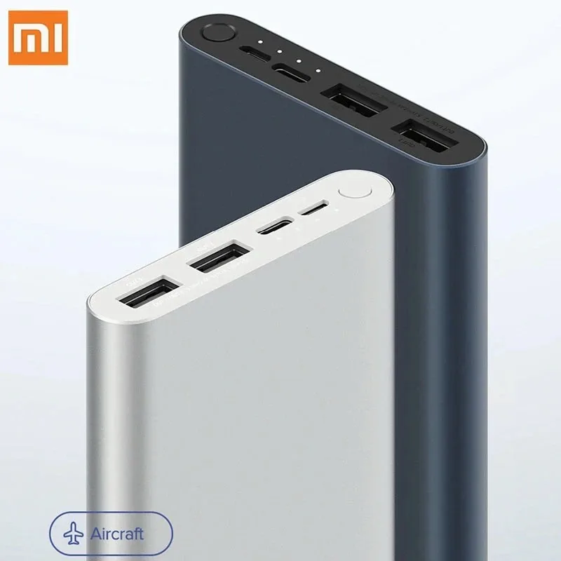 Оригинальный внешний аккумулятор Xiaomi Mi Power Bank 3 10000 мАч с USB выходами Поддержка