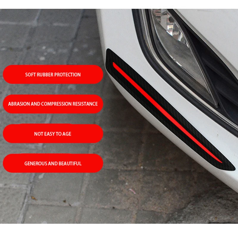 2PCS Universal Car Bumper Protector Stickers Auto Front Rear Door Guard Scratch Sticker Strip Rubber Styling | Автомобили и