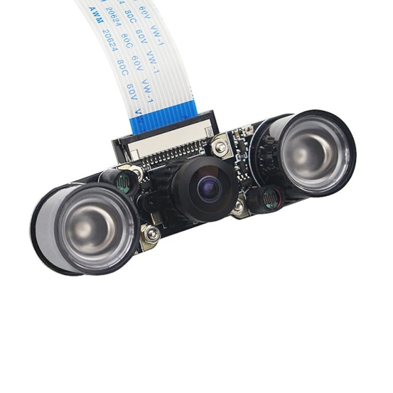Infrared Night 5Mp Camera Module with 160 Degree Wide Angle Fisheyes Lens +2Pcs Of 3W Backlight for Raspberry Pi 2/3/B+ | Компьютеры и