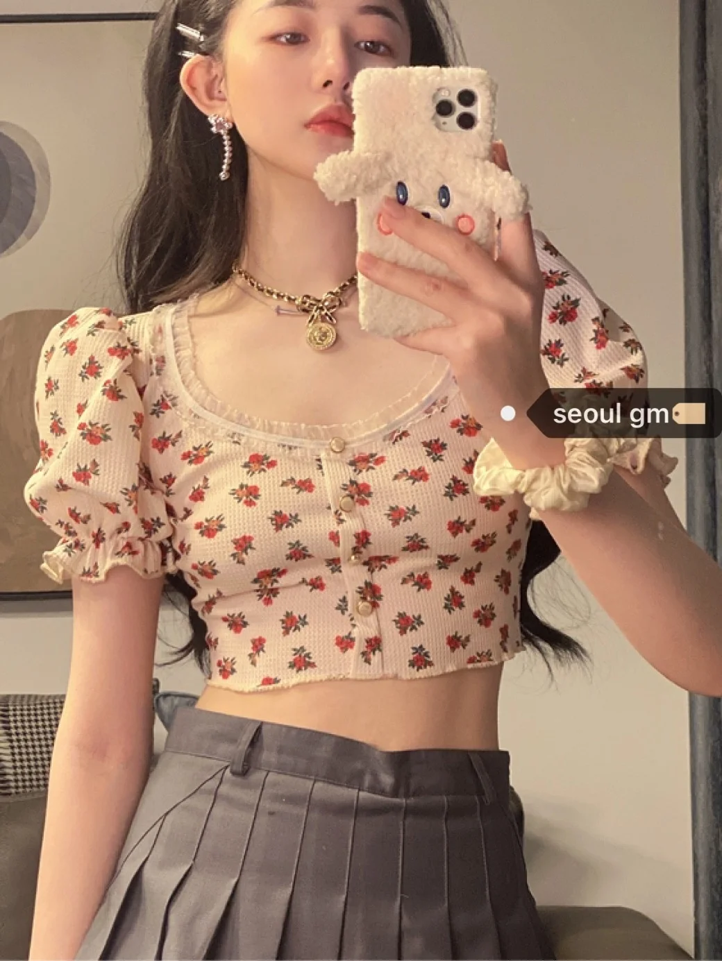 Стандартная футболка в Корейском стиле милая короткая иностранном с квадратным