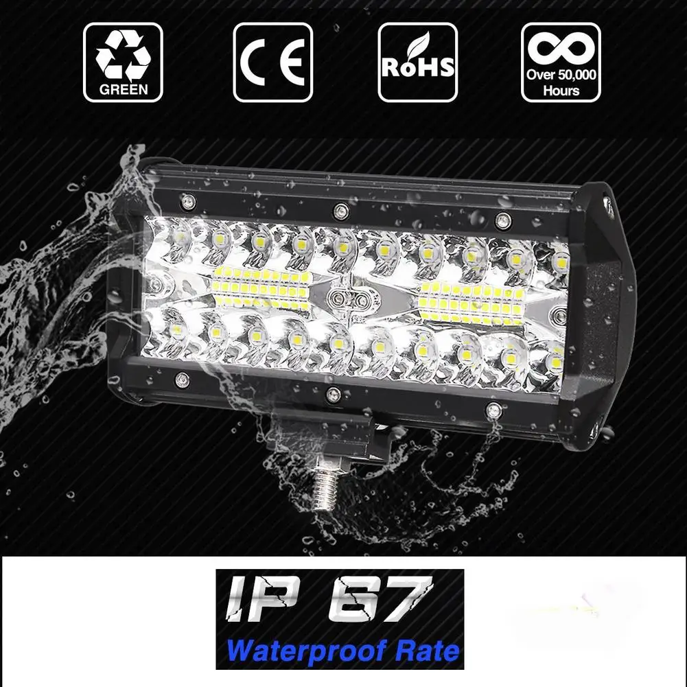

Led Work Light 4wd Offroad Spot Fog Atv Suv 120W Combo Led Light Bars LED Headlight For Auto Boats SUV truck Driving lights