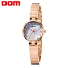 DOM Роскошные модные женские часы из розового золота, женские часы, кварцевые наручные часы Водонепроницаемый G-1267