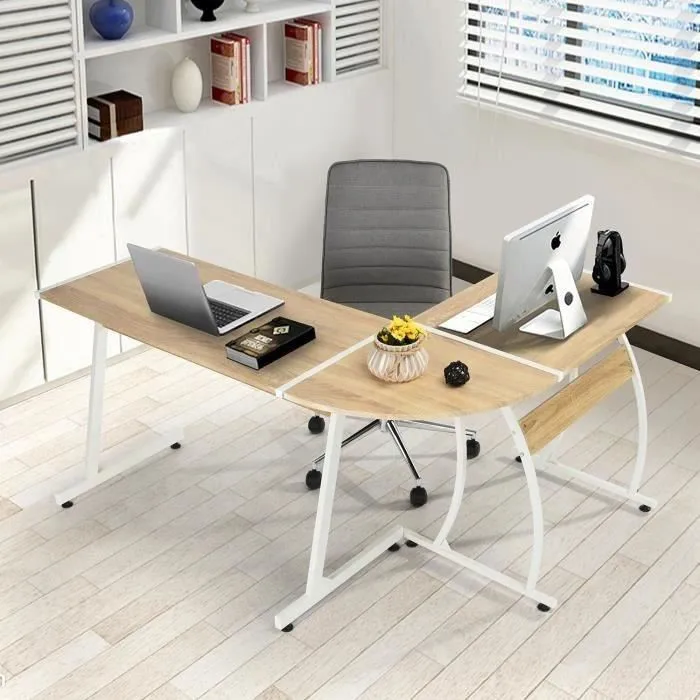 

L-Shaped Desk Corner Computer Desk Writing Workstation Table Modern Desktops Study Table Home Office Furniture HWC