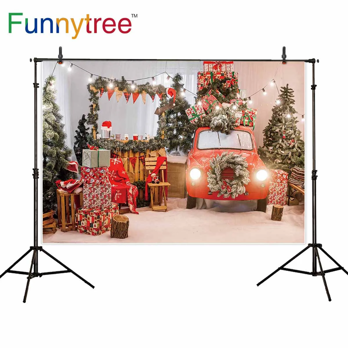 Funnytree фото фон для фотосъемки автомобильный светильник Рождественский зимний со