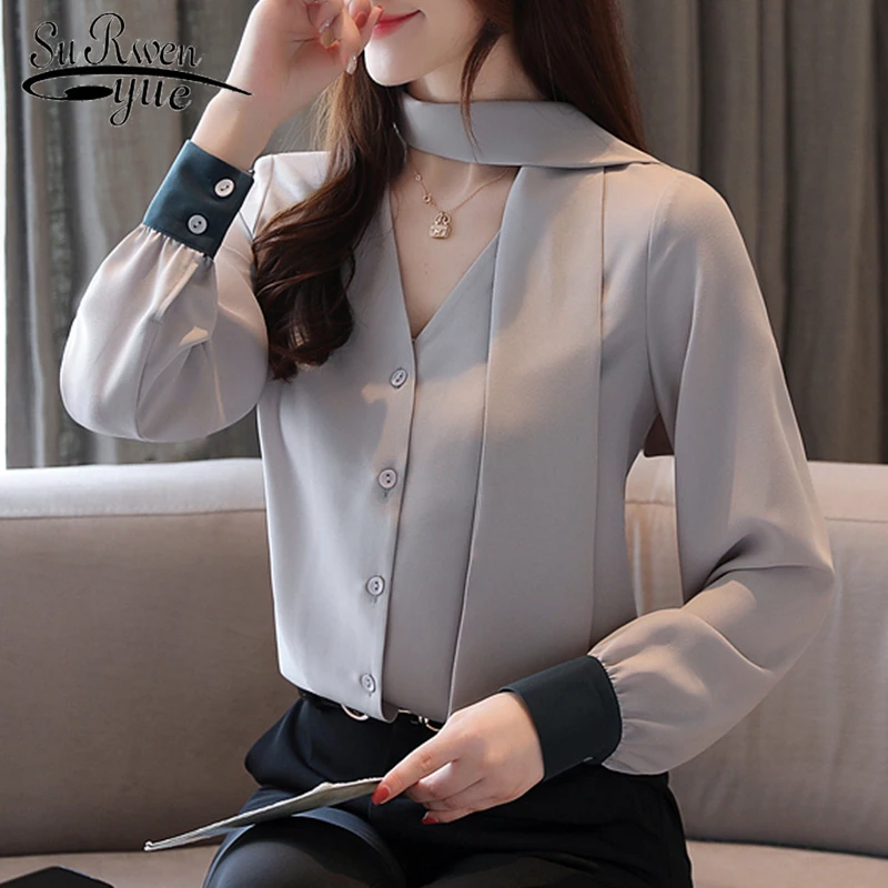 

chemisier femme nouvelle collection blouses women 2021 chemise femme manche longue womens tops and blouses solid shirts 6791 50