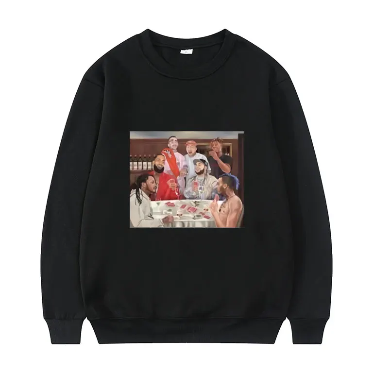 

Asap Rocky Travis Scott Same Paragraph Print Sweatshirt Fashion Hip Hop Rap Singer Pullover Men Women Fashion Harajuku Pullovers