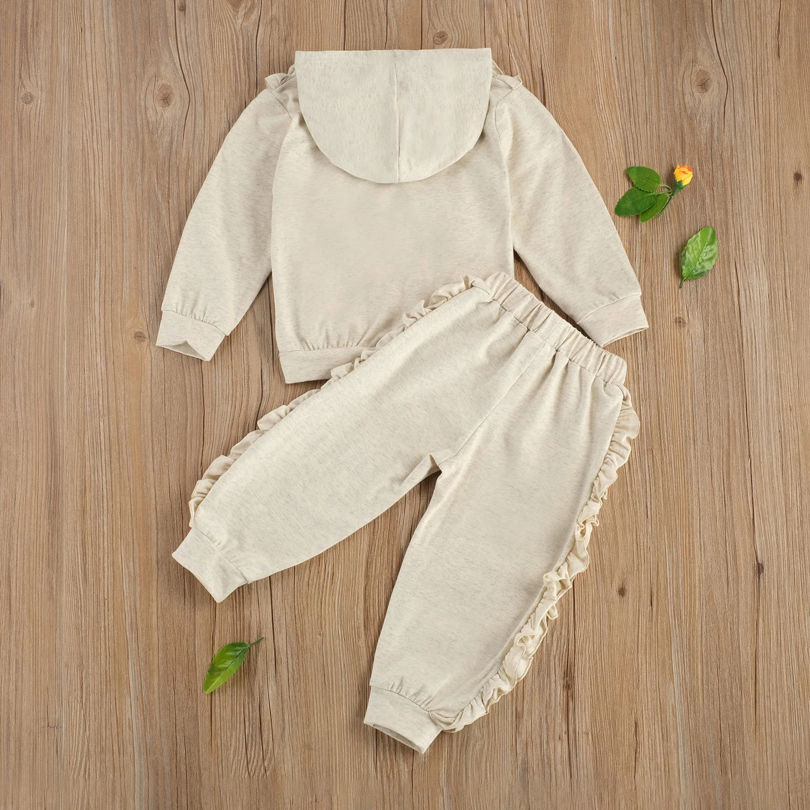

2020 New Fall Autumn 1-6Y Kids Toddler Little Girl's 3Pcs Set Ruffled Zipper Hooded Long Sleeve Jacket Top+Pants+Vest Outfit