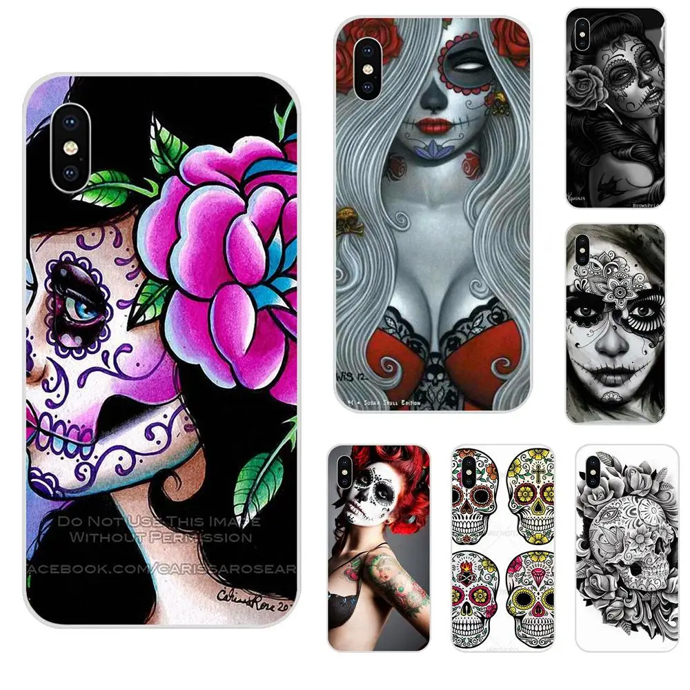 Уникальный высокого качества чехол для телефона Sugar Skull Day Of The Dead татуировки Apple