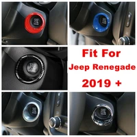 start stop engine push button switch keyless ring decoration cover trim for jeep renegade 2019 2020 colorful interior refit kit