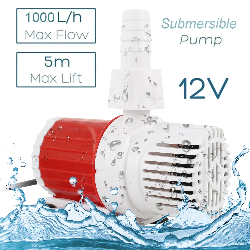 1000л/ч Многофункциональный аквариум DC 12V 24V солнечный бесщеточный двигатель