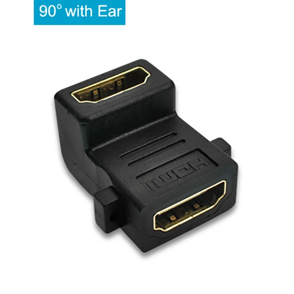 90 Degree with Ear HDMI адаптер «Мама-мама» переходник Удлинитель HDMI адаптер 4K Разъем конвертер для HDTV 1080P - Цвет: 90 Degree with Ear