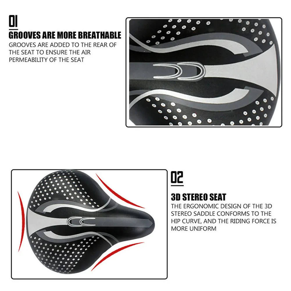 

Bicycle Saddle Cycling Big Bum wide Saddle Seat Road MTB Moutain Bike Wide Soft Pad Comfort Cushion cycling bicycle parts