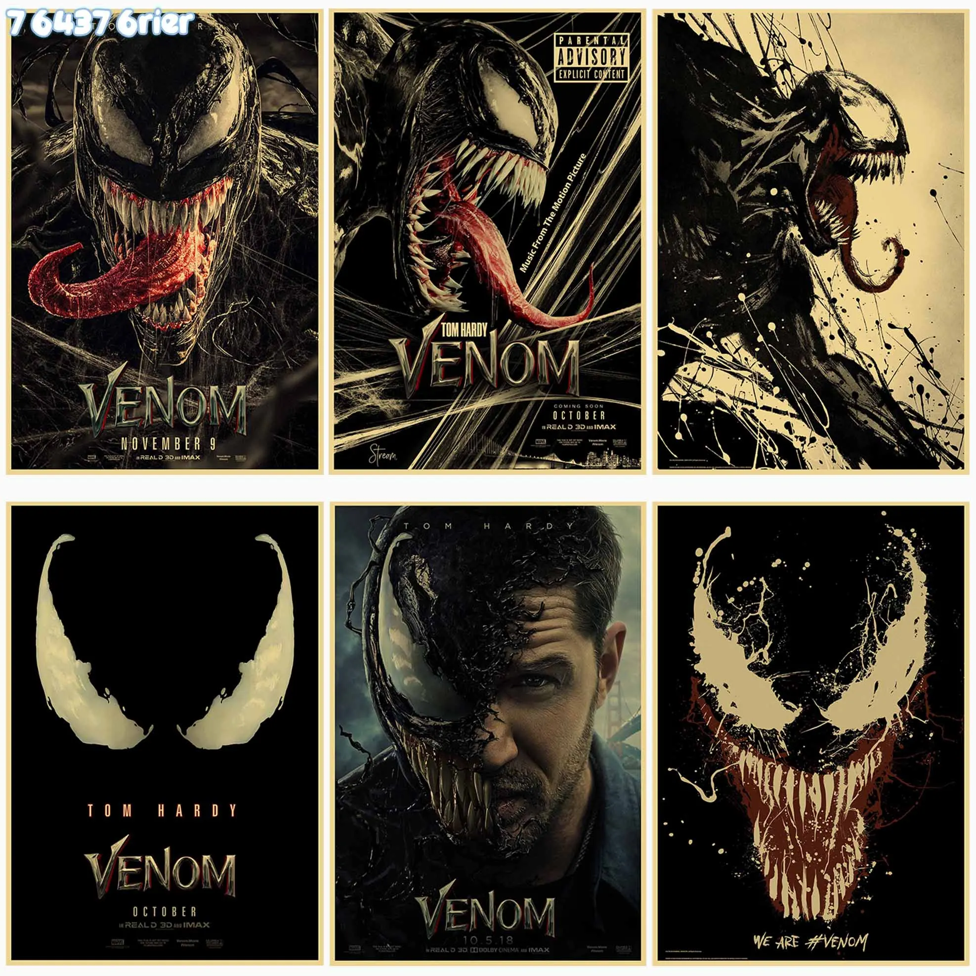 Супергероев Marvel Мстители серии Venom Ретро Стиль старый постер фильма ручной