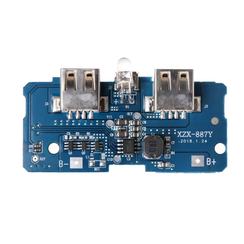 

5V 2A Dual USB 18650 Lithium Power Bank Charging Board Circuit Step Up Module 203B