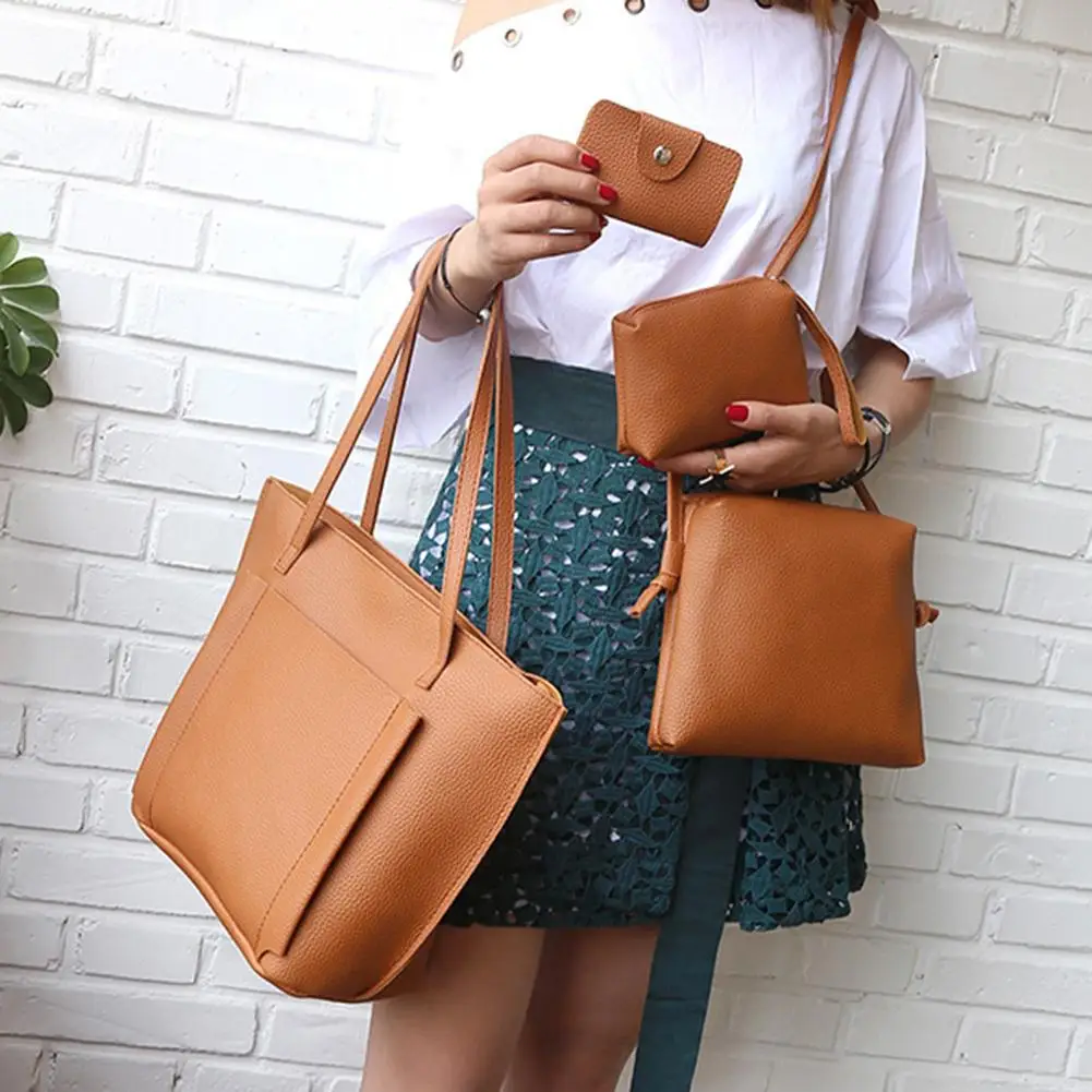 

Женская сумка через плечо, из искусственной кожи, 4 шт./компл.