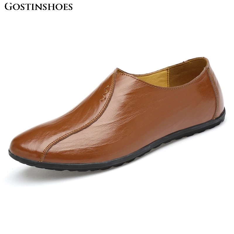 Мужская кожаная обувь слипоны Zapatos De Hombre мокасины из натуральной кожи KPOCCOBKN