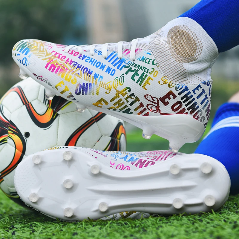 

Men Sports High Ankle Football Boots Shoe Outdoor/Indoor Soccer shoes