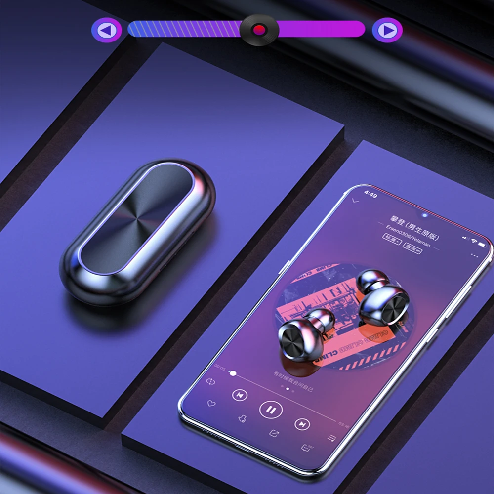 B5 беспроводные Bluetooth наушники 5,0 сенсорное управление TWS Bluetooth наушники водонепроницаемые 9D стерео Музыкальная гарнитура 300 мАч Внешний аккумулятор