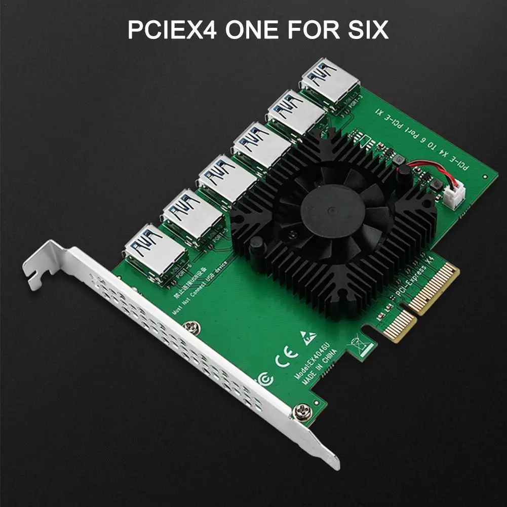 

PCI Express X4 20 ГБ 1-6 переходная карта PCI-E к PCI-E адаптер PCIE 4X USB 3,0 переходник порт Райзер удлинитель для майнинга BTC
